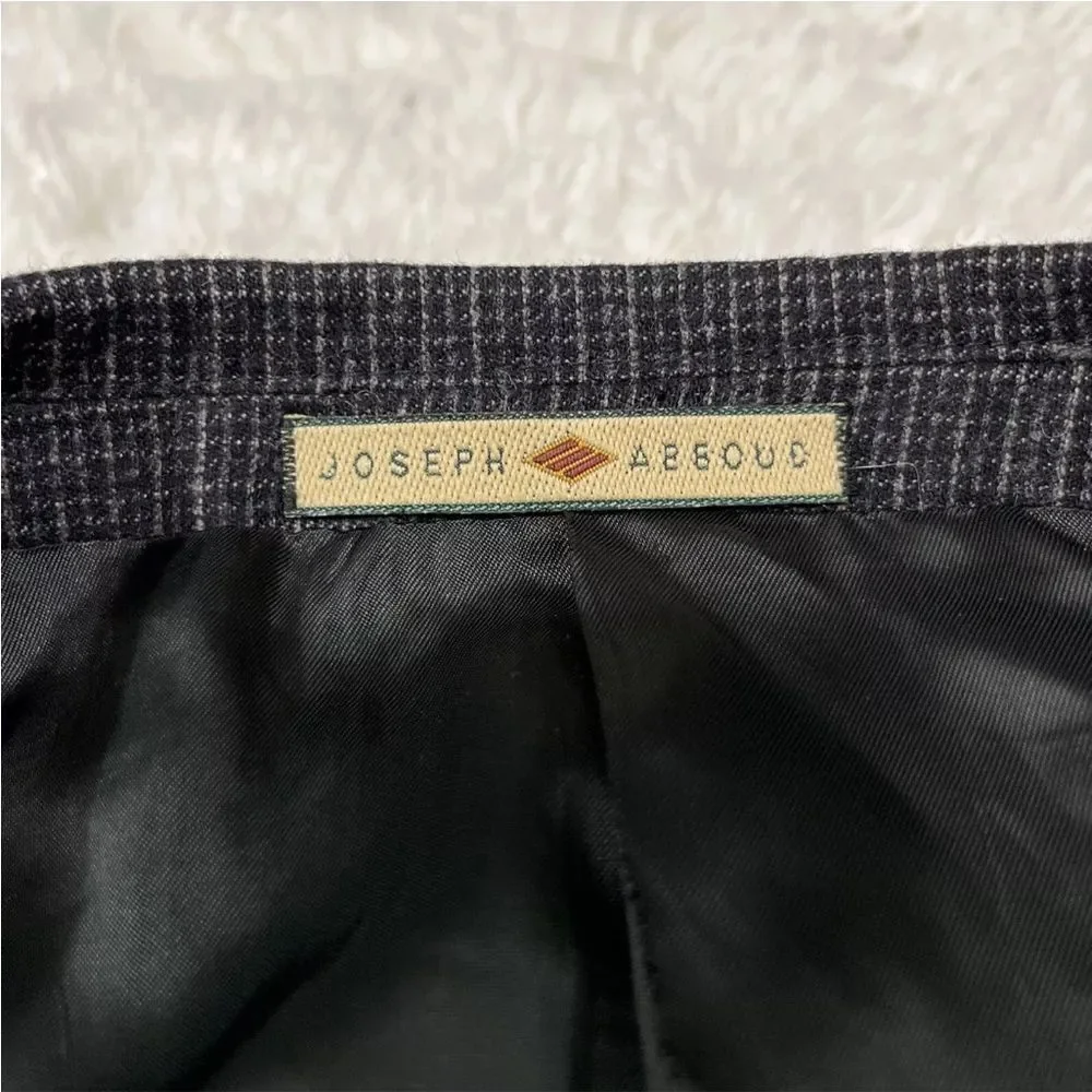 JOSEPH ABBOUD Blazer 44L Black Wool Suit Tattersall Single-Breasted Sport Coat